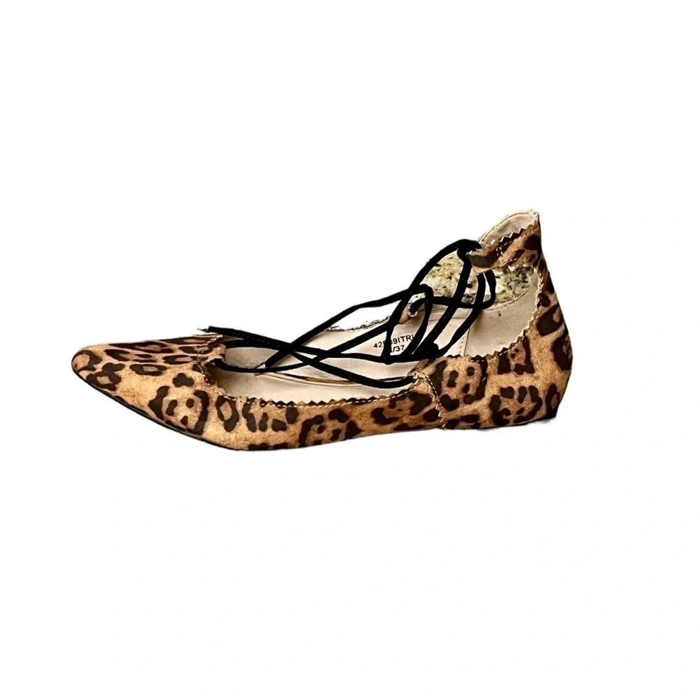 Womens Topshop Leopard Print Lace-up Flat -multicolor slip on flap 4/37 - Picture 2 of 13